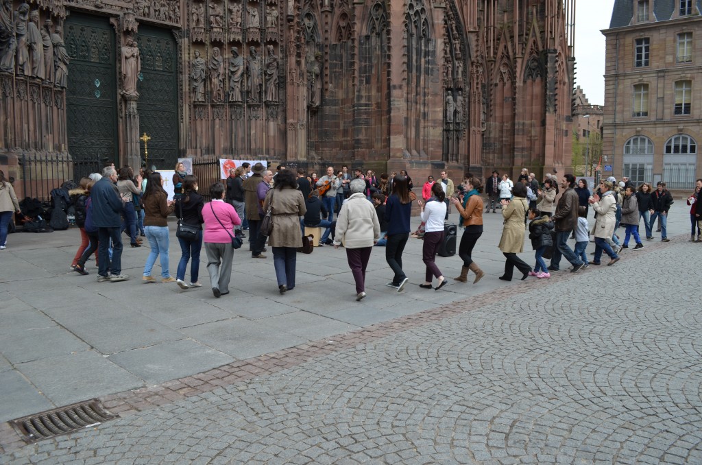 Folk Music at Strasbourg Cathedral, with communal dancing