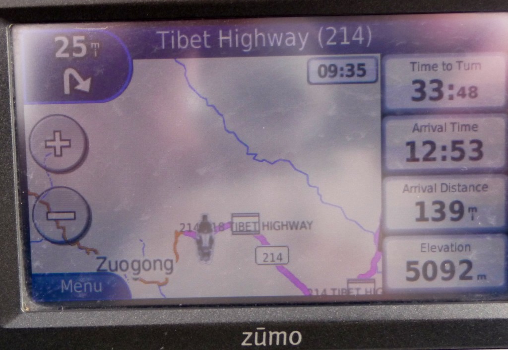 Sat Nav Snapshot at over 5,000m